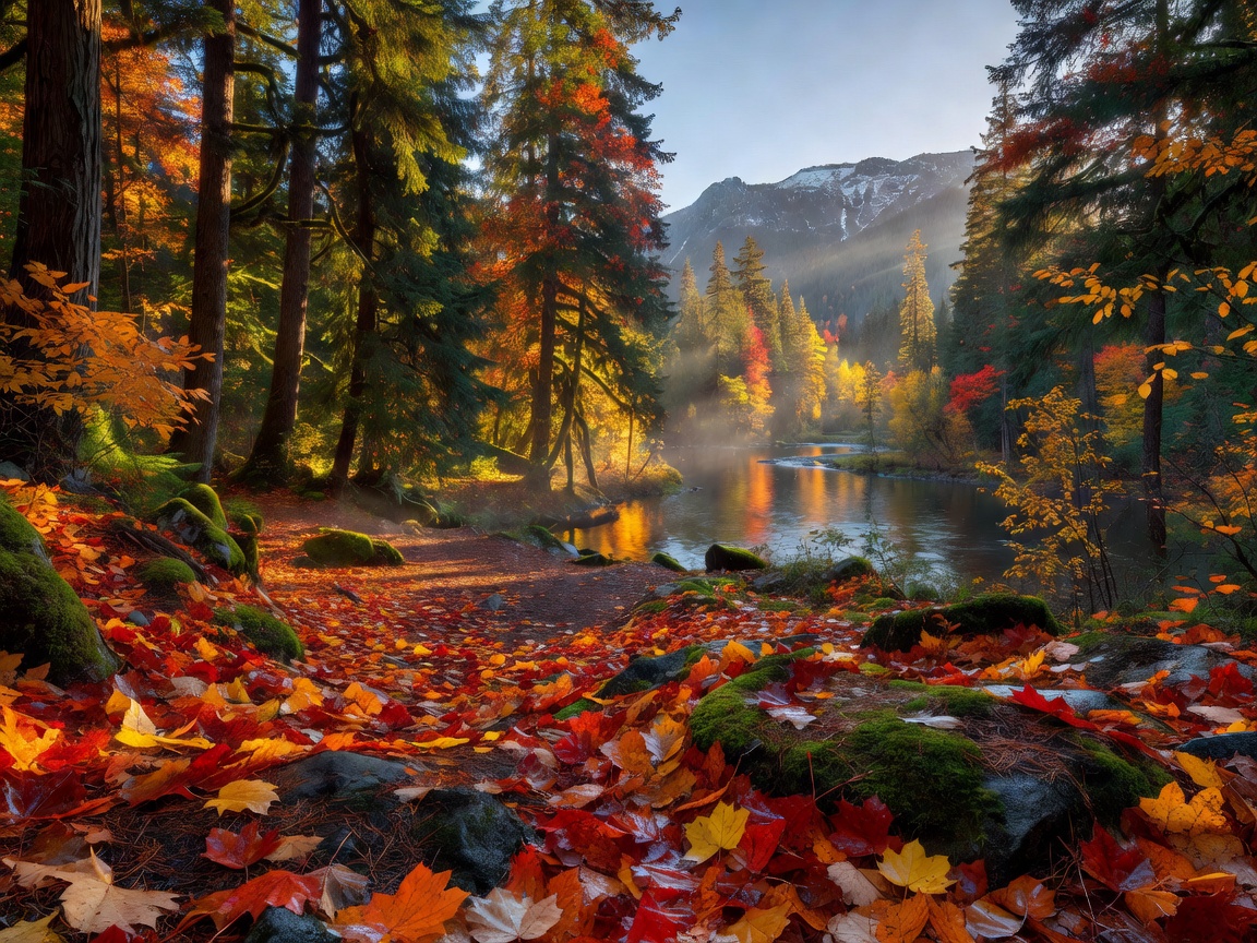 Autumn leaves and rich colours in British Columbia