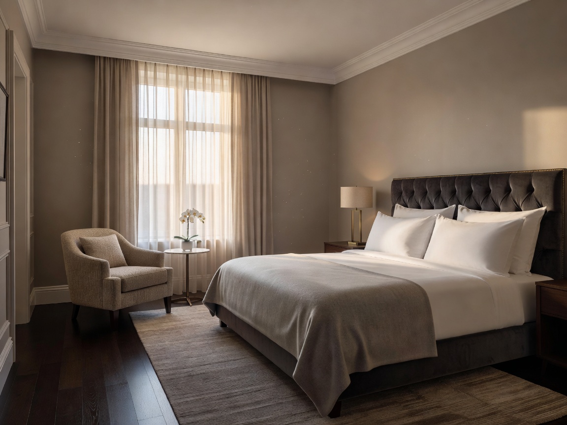 Beautifully appointed hotel room interior