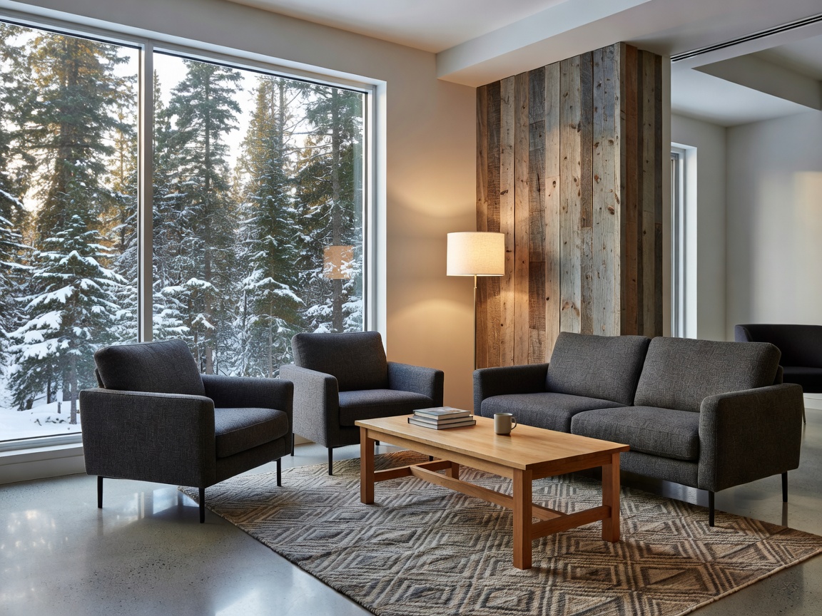 Comfortable and modern Canadian hotel interior reading area